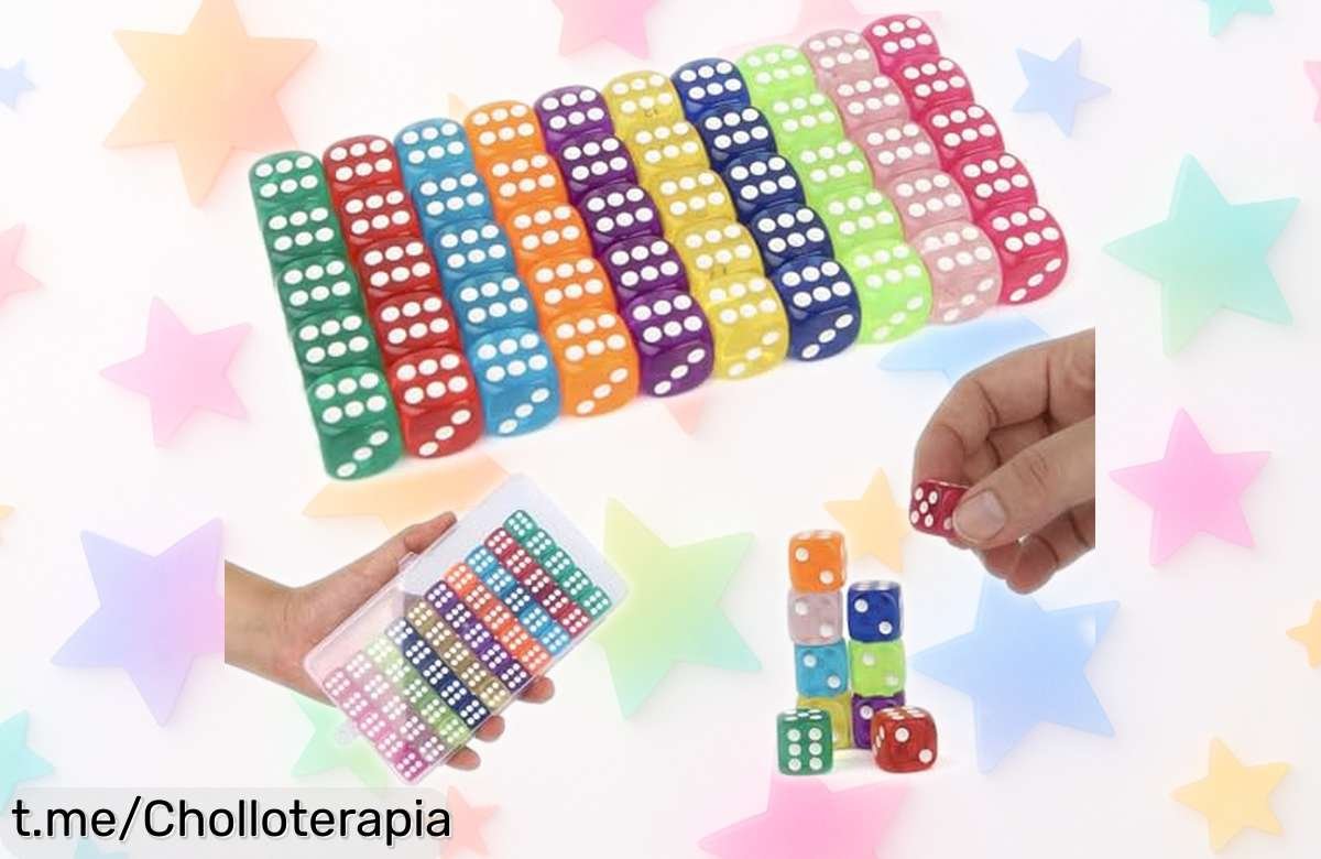 Diversión asegurada con pack de 50 dados acrílicos coloridos, perfectos para juegos y manualidades: aprovecha este chollazo antes de que se agoten. ¡No te quedes sin ellos!
