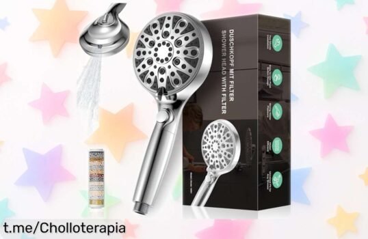 Ducha de mano con filtro multicapa y 10 modos de chorros diferentes, ¡descuento brutal que te deja agua más limpia por menos! No pierdas la oportunidad de disfrutarla hoy mismo.