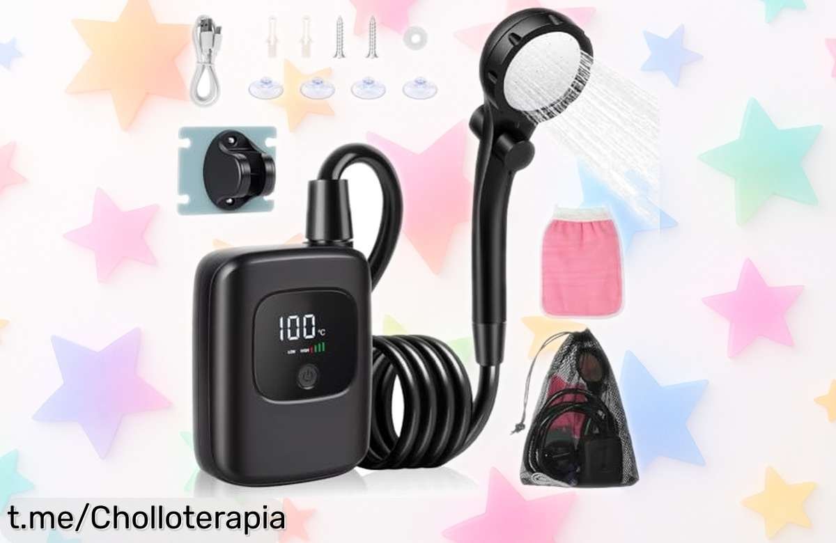 Ducha portátil AUAUY: el ofertón que hará tus acampadas inolvidables con su pantalla LED y modos de agua, ¡aprovéchala antes de que se agote!