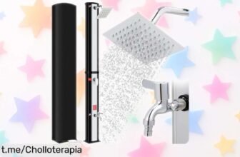 Ducha solar de jardín 40 litros, cabezal giratorio y agua caliente hasta 60 °C, ¡ofertón que no querrás dejar pasar para disfrutar del verano al aire libre!