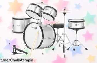 Empieza la aventura musical con la increíble batería infantil VEVOR de 5 piezas, un kit completísimo a precio rebajado que hará vibrar el rockero que llevan dentro. ¡No te lo pierdas!