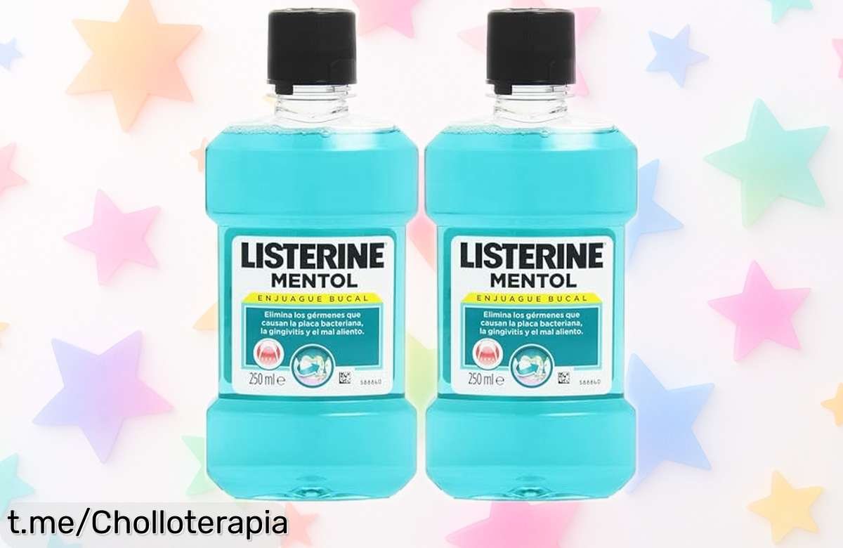 Enjuague bucal Listerine Mentol en pack de 2, ¡un ofertón que elimina el mal aliento y cuida tus dientes! No te quedes sin él, dale a tu sonrisa lo que merece.