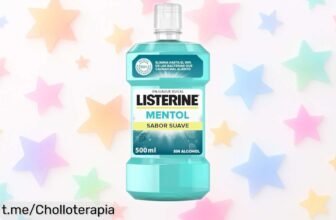 Enjuague bucal Listerine Mentol sabor suave 500 ml a precio loco, cuida tus encías y ¡dile adiós al mal aliento todo el día! No dejes pasar esta oportunidad única y fresca.