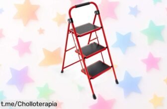Escalera plegable KINGRACK de 3 escalones: el chollo que necesitas para alcanzar todo sin problemas, ¡no te quedes sin ella y siente la seguridad al subir!