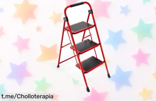 Escalera plegable KINGRACK de 3 escalones: el chollo que necesitas para alcanzar todo sin problemas, ¡no te quedes sin ella y siente la seguridad al subir!