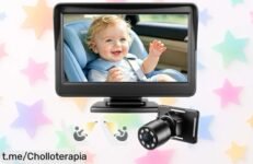 Espejo con cámara FEISIKE para coche de bebé, visión nocturna y pantalla HD: ¡chollazo imperdible para conducir seguro mientras cuidas a tu pequeño!