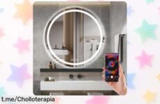 Espejo redondo Ratsamee de 80 cm con LED regulable y altavoz Bluetooth: rebajado a un precio loco para que tu baño suene tan bien como tú te ves. ¡No te quedes sin el tuyo!