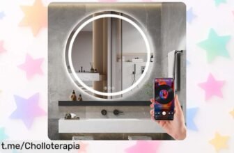 Espejo redondo Ratsamee de 80 cm con LED regulable y altavoz Bluetooth: rebajado a un precio loco para que tu baño suene tan bien como tú te ves. ¡No te quedes sin el tuyo!