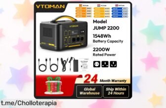 Estación de energía portátil VTOMAN JUMP 2200, ¡prepara tu próxima aventura! Con un precio rebajado y potencia para iluminar tus momentos más felices.
