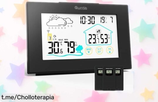Estación meteorológica Quntis con 3 sensores exteriores a un precio de ganga, controla el tiempo desde cualquier lugar y maravíllate viendo todo incluso de noche, ¡no te lo pierdas!