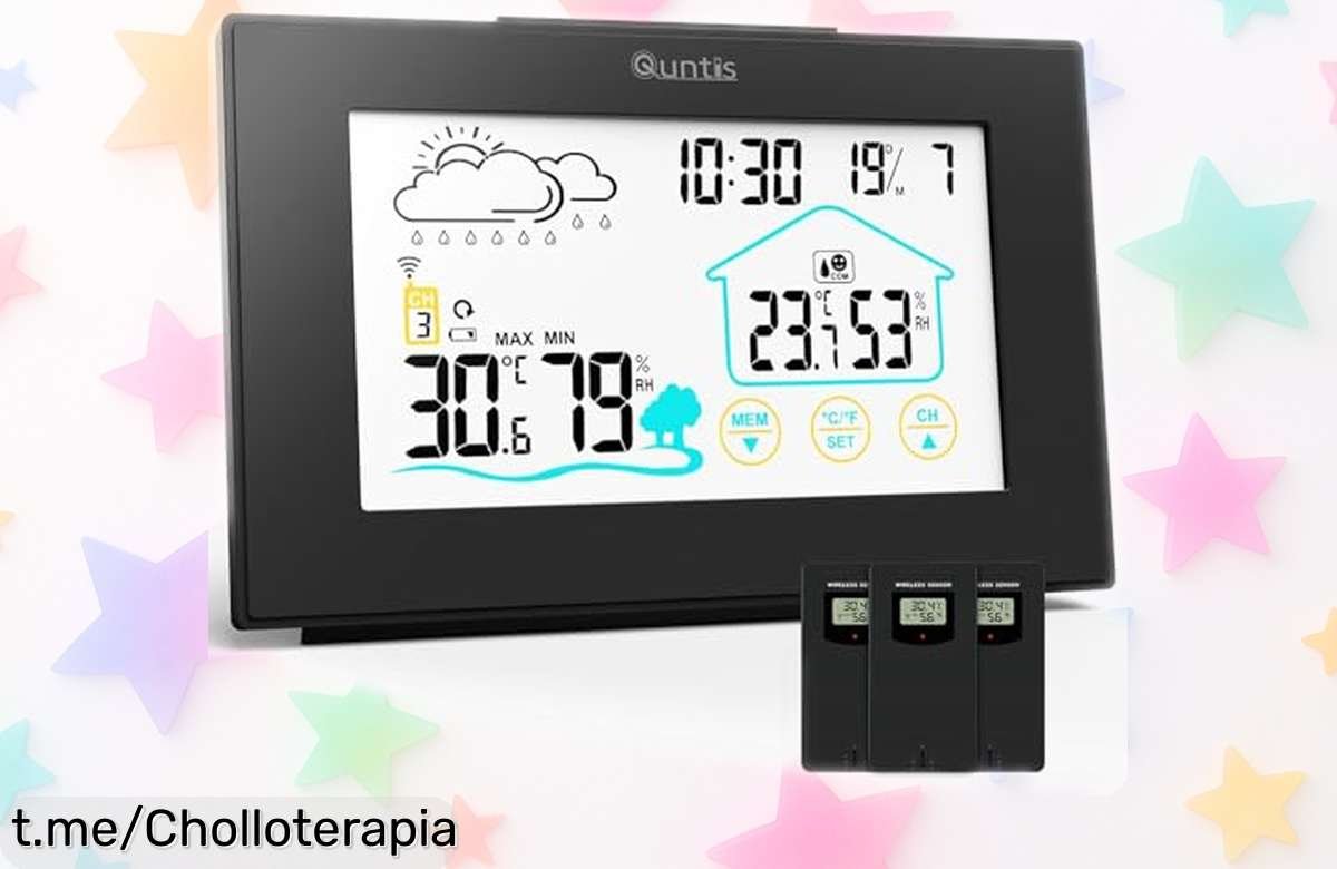 Estación meteorológica Quntis con 3 sensores exteriores a un precio de ganga, controla el tiempo desde cualquier lugar y maravíllate viendo todo incluso de noche, ¡no te lo pierdas!