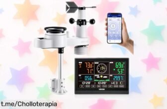 Estación meteorológica solar VEVOR 5 en 1, el super chollo que necesitas: observa el clima al instante y nunca más te mojarás por sorpresa. ¡Hazte con ella ya!