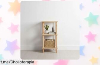Estantería auxiliar MOBLEKIT sin tornillos: combinación perfecta de madera y metal a un precio que está regalado, ¡no te lo pierdas y organiza todo con estilo ya!