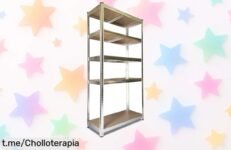 Estantería metálica Nyana Home de 5 baldas, ¡rebajada a precio de risa! Organiza tu trastero o garaje y siente la satisfacción al verlo todo en orden, ¡no te quedes sin ella!