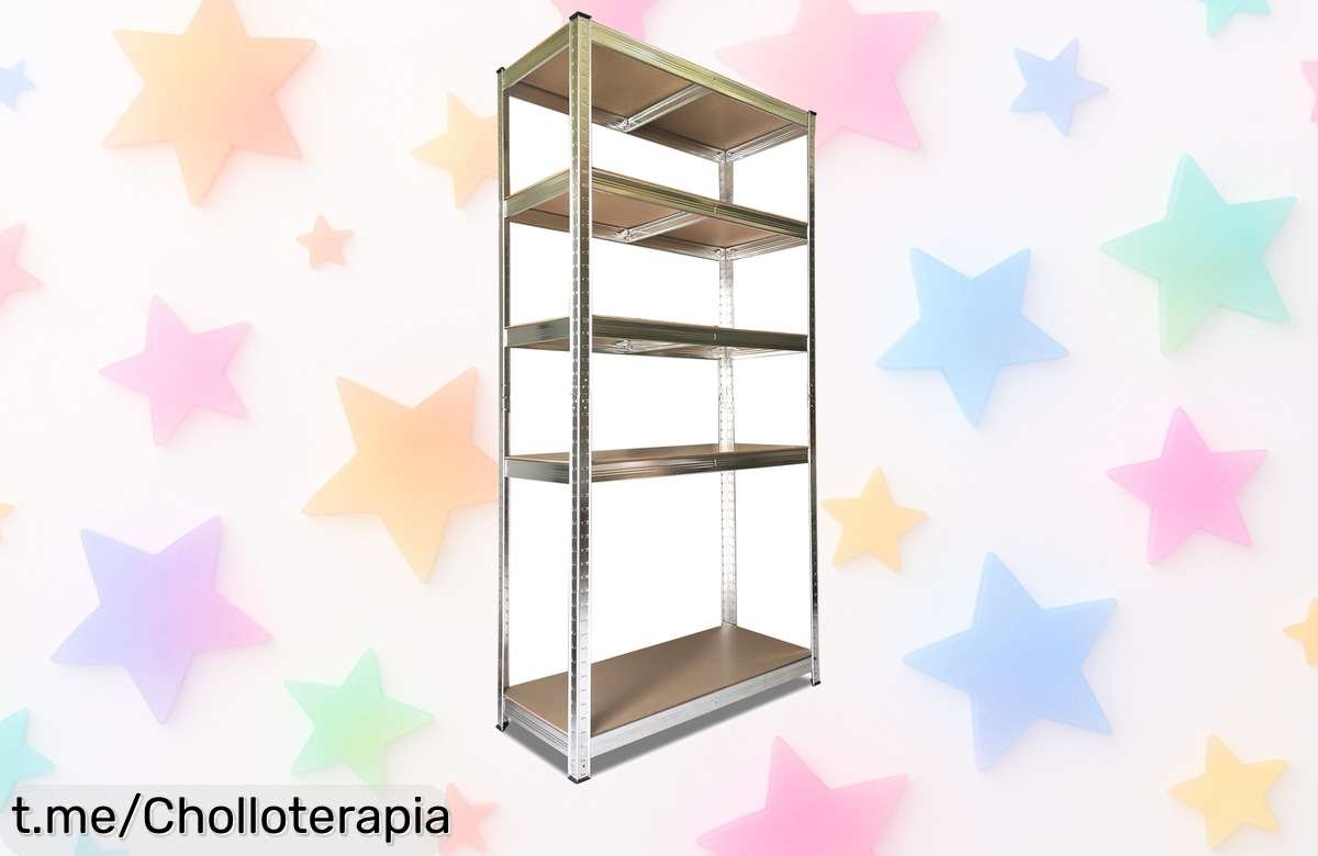 Estantería metálica Nyana Home de 5 baldas, ¡rebajada a precio de risa! Organiza tu trastero o garaje y siente la satisfacción al verlo todo en orden, ¡no te quedes sin ella!