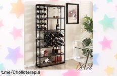 Estantería para vino GOPLUS que organiza tus botellas con estilo y resistencia, un ofertón único que te hará disfrutar de cada sorbo. ¡Date prisa, no querrás quedarte sin ella!