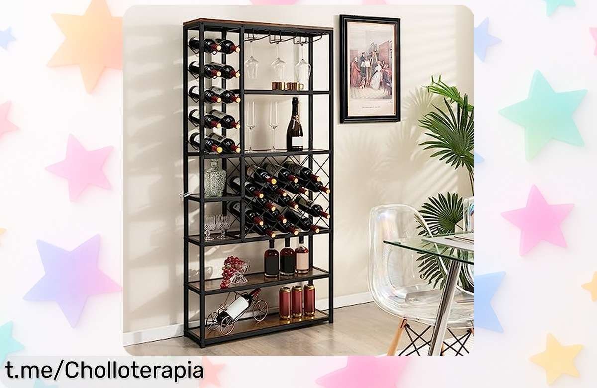 Estantería para vino GOPLUS que organiza tus botellas con estilo y resistencia, un ofertón único que te hará disfrutar de cada sorbo. ¡Date prisa, no querrás quedarte sin ella!