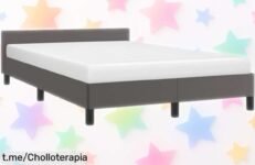 Estructura de cama vidaXL con cabecero en cuero sintético, superchollo resistente y fácil de limpiar; ¡tu oportunidad para un dormitorio más ordenado ya!