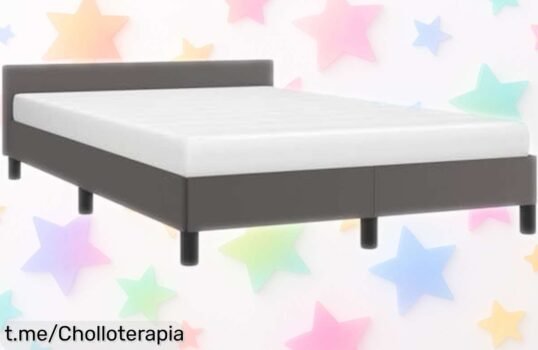 Estructura de cama vidaXL con cabecero en cuero sintético, superchollo resistente y fácil de limpiar; ¡tu oportunidad para un dormitorio más ordenado ya!
