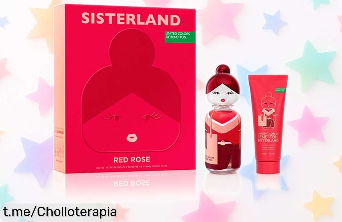 Estuche Red Rose para mujer de Benetton, una fragancia fresca a precio loco que te hará brillar; ¡aprovéchalo antes de que se acabe y sorprende con un regalazo increíble!