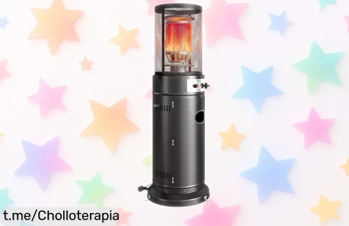 Estufa de gas para terraza Outsunny con ruedas: ¡calienta tus noches y aprovecha esta oferta única a un precio rebajado que no querrás dejar pasar!