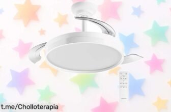 Fantástico ventilador de techo LEDUNI con aspas ocultables y luz potente, el ofertón que transformará tu hogar en un espacio único. ¡No dejes pasar esta oportunidad increíble!