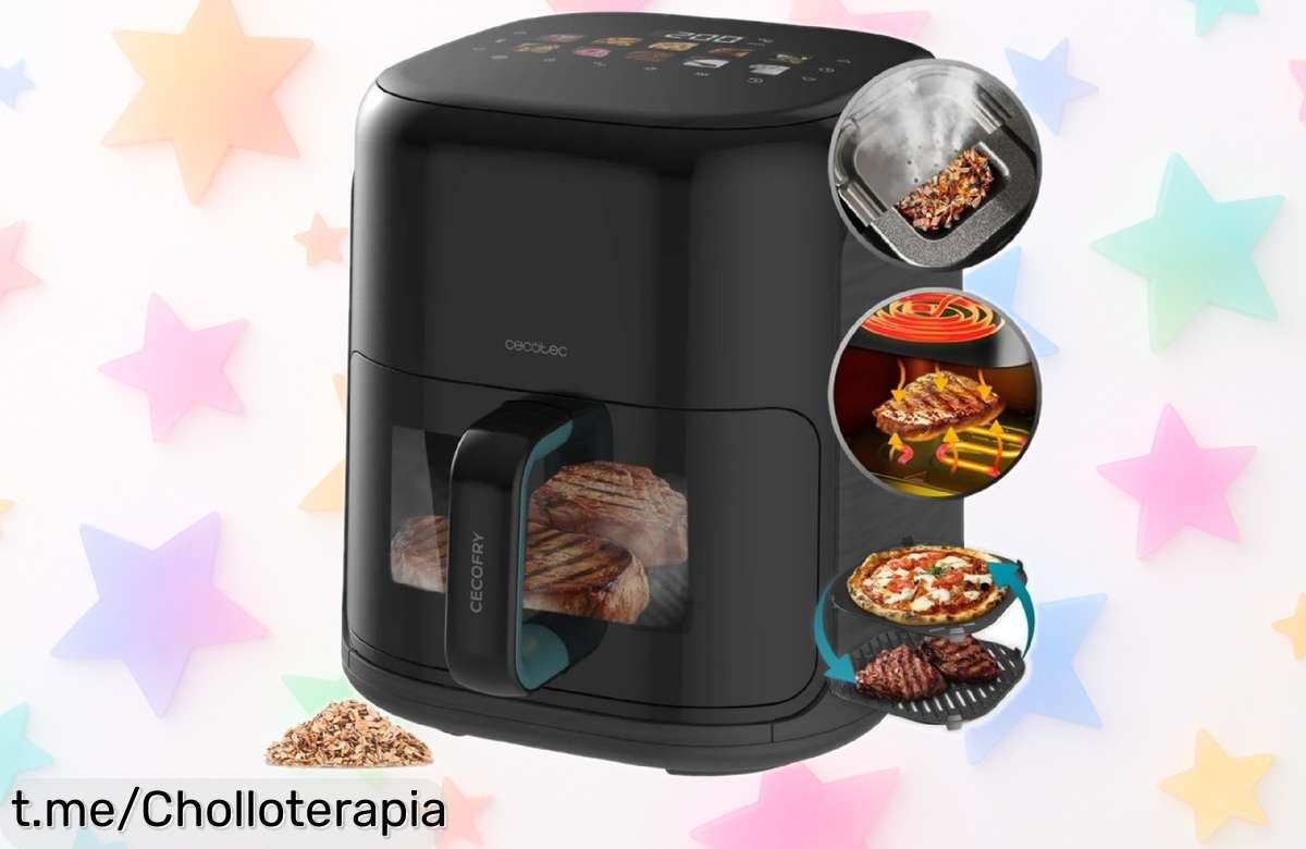 Freidora de aire y grill Cecotec de 4 litros, ¡ofertón que no se repite! Cocina sin aceite y sorprende a todos en casa.