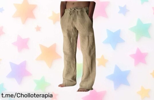 Frescos y prácticos pantalones de lino y algodón Litthing para hombre a un precio regalado; no dejes pasar este super chollo que hará brillar tus días.