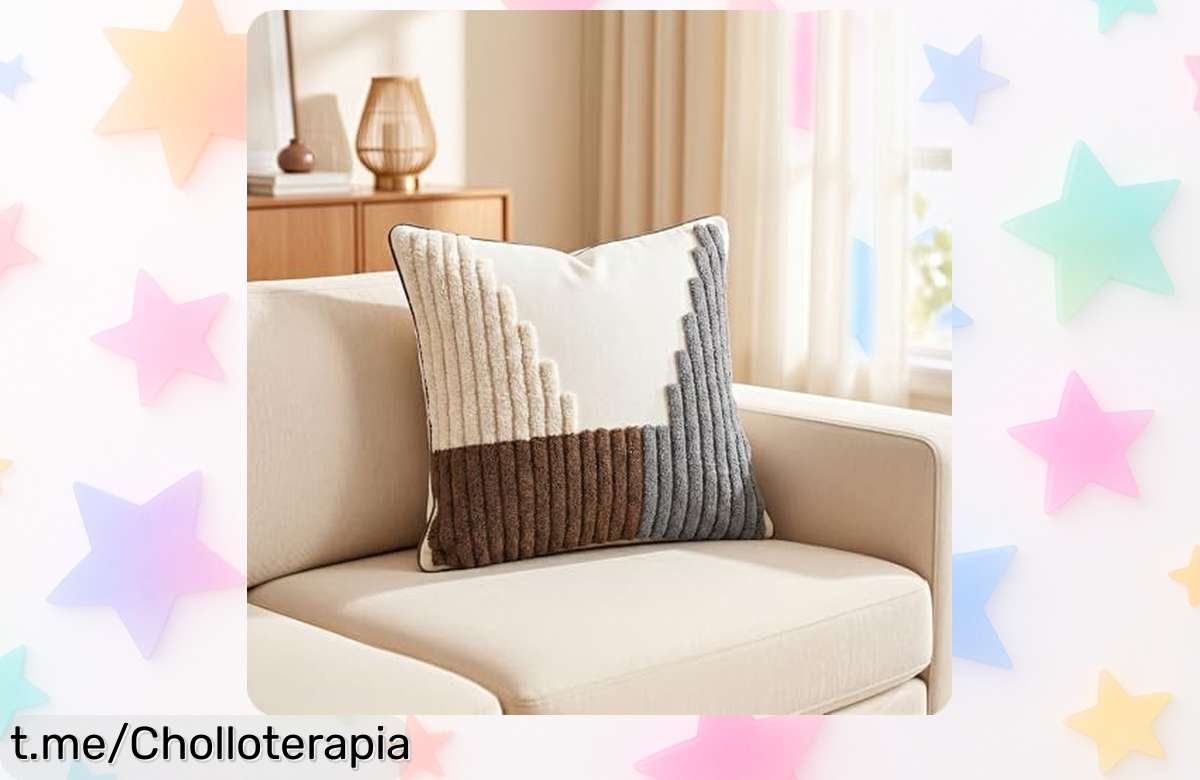 Funda de cojín geométrica y con bordado único que pone rollo a cualquier rincón, ¡está de escándalo! No te pierdas esta oferta explosiva por tiempo limitado.