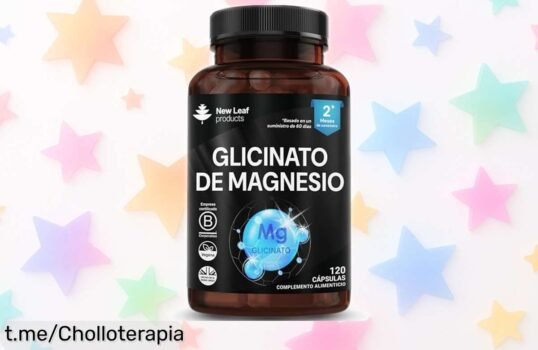 Glicinato de magnesio New Leaf para relax y energía: ¡super chollo con 120 cápsulas que cuidarán de tus músculos y huesos! No pierdas esta oportunidad única de sentirte genial.