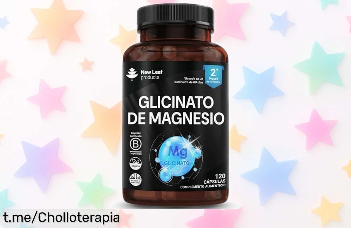 Glicinato de magnesio New Leaf para relax y energía: ¡super chollo con 120 cápsulas que cuidarán de tus músculos y huesos! No pierdas esta oportunidad única de sentirte genial.