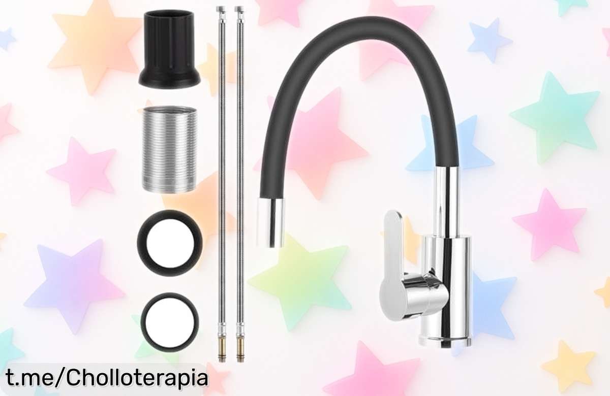 Grifo de cocina Gyxova flexible con giro 360°: Moderniza tu espacio a un precio imbatible que no vas a dejar pasar, ¡tu cocina merece este toque especial ya!