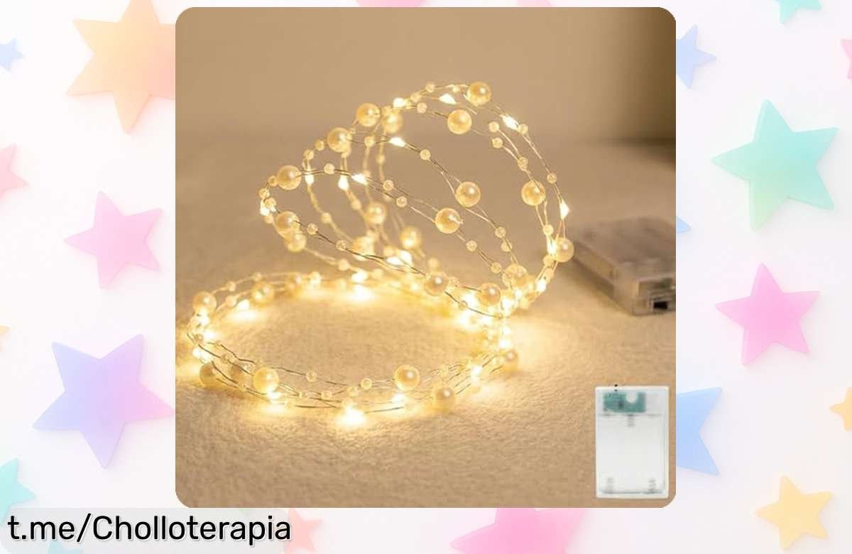 Guirnalda de luces con perlas y 20 LED a pilas: el precio irreal que transformará cualquier rincón en algo mágico, ¡no te lo pierdas!