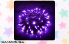 Guirnalda de luces moradas AebeChun para Halloween: crea un ambiente espeluznante con 30 LEDs por un precio rebajado, ¡impresiona a todos en tus fiestas y aprovecha este chollo!