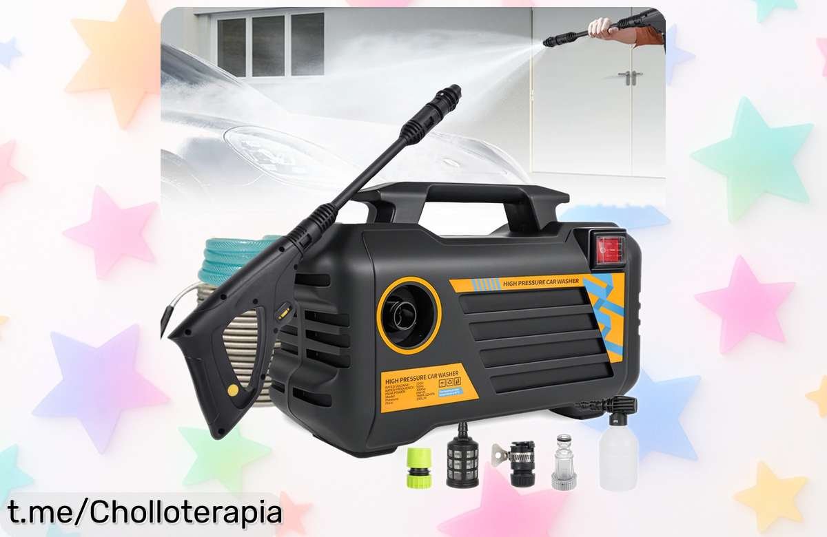 Hidrolavadora eléctrica portátil de 3000W, el bicho potente que pone a punto tu jardín y coche fácil. ¡Ahora a un precio loco que no podrás resistir!