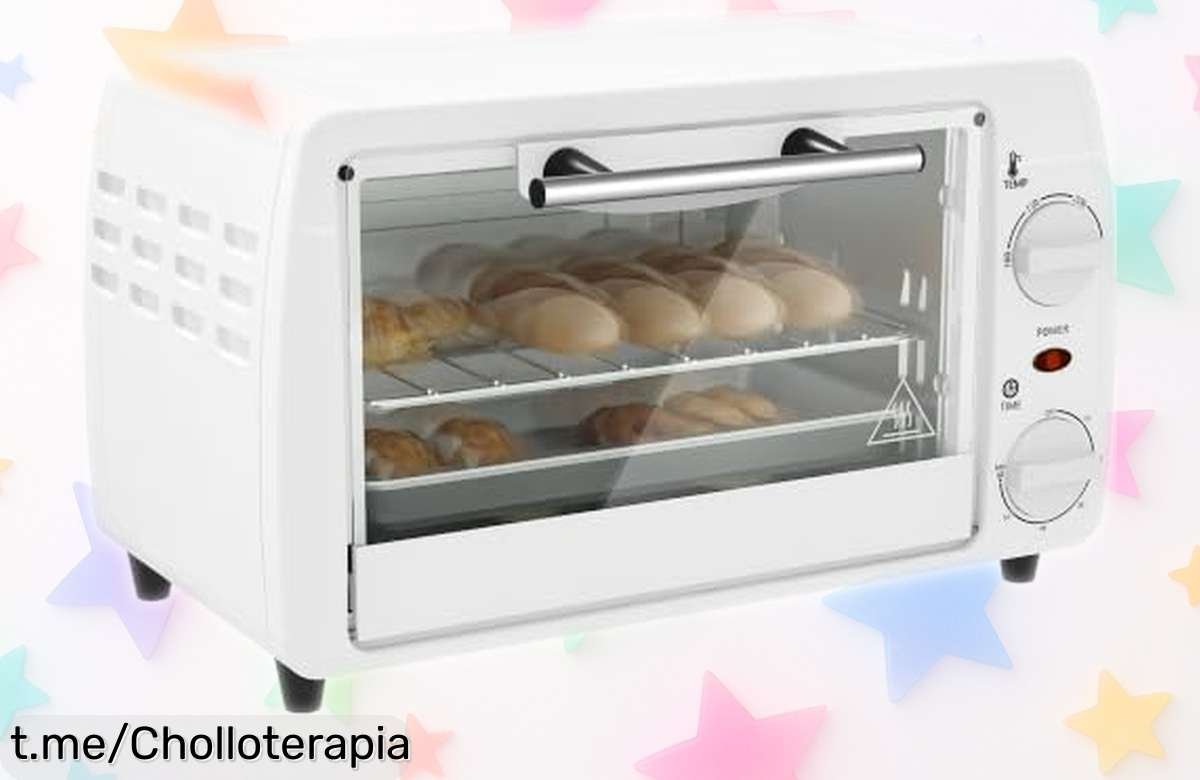 Horno eléctrico de sobremesa HOMCOM 10L con precio de escándalo, fácil uso para tus pizzas y más. No te pierdas esta oferta increíble antes que se acabe, ¡cocina como un pro!