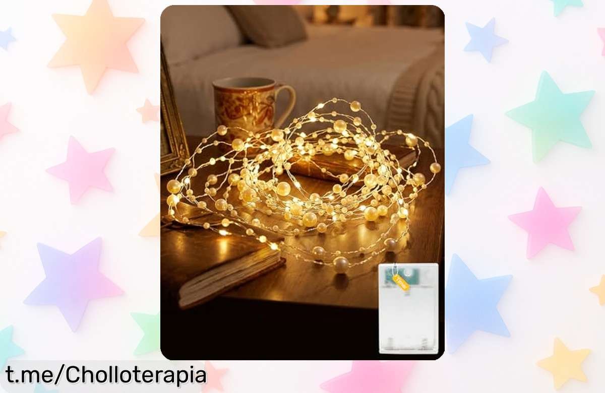 Ilumina tu hogar con la cadena de luces perladas AdalyRoma, ¡una oferta increíble que te hará sonreír y crear momentos mágicos!