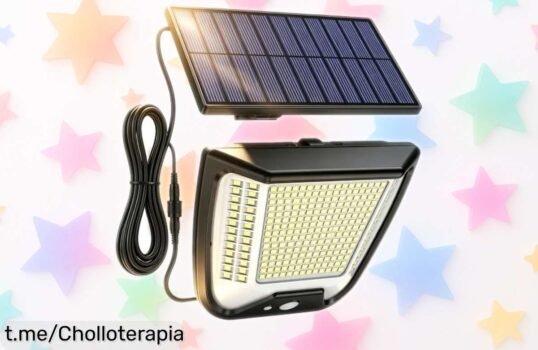 Ilumina tu jardín con el foco solar de 288 LEDs: super oferta para que sientas la calidez y seguridad en cada rincón, ¡no te quedes a oscuras!