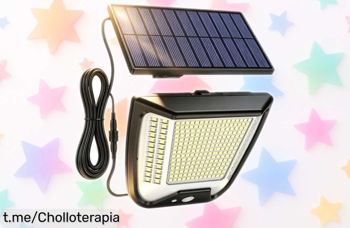 Ilumina tu jardín con el foco solar de 288 LEDs: super oferta para que sientas la calidez y seguridad en cada rincón, ¡no te quedes a oscuras!