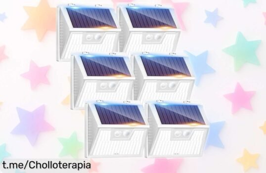 Ilumina tu jardín con el pack de 6 luces solares Kolpop: chollazo con 140 LED y sensor de movimiento, ¡tu terraza brillará como nunca por un precio increíble!