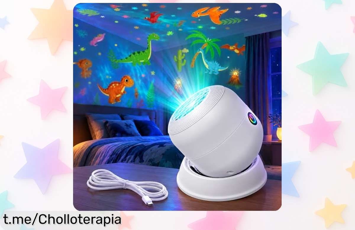 Ilumina tus noches con el proyector LED giratorio 360° HuaMuDM, ¡ofertón que sorprende y crea magia por horas! No te quedes sin el tuyo.