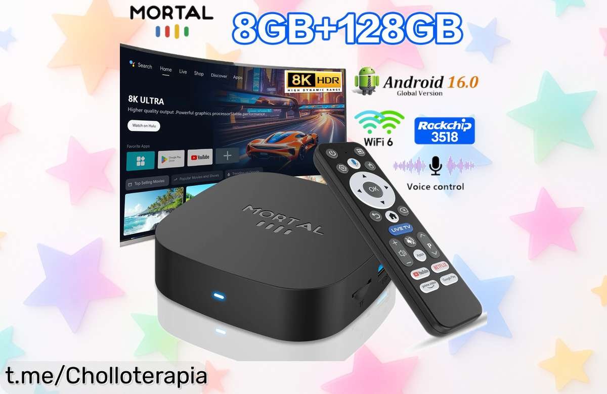 Impactante decodificador Android 16 Ultra HD con WiFi 6 y Bluetooth 5.4 a un precio increíble, perfecto para disfrutar Netflix sin interrupciones ¡Apúntate ya!