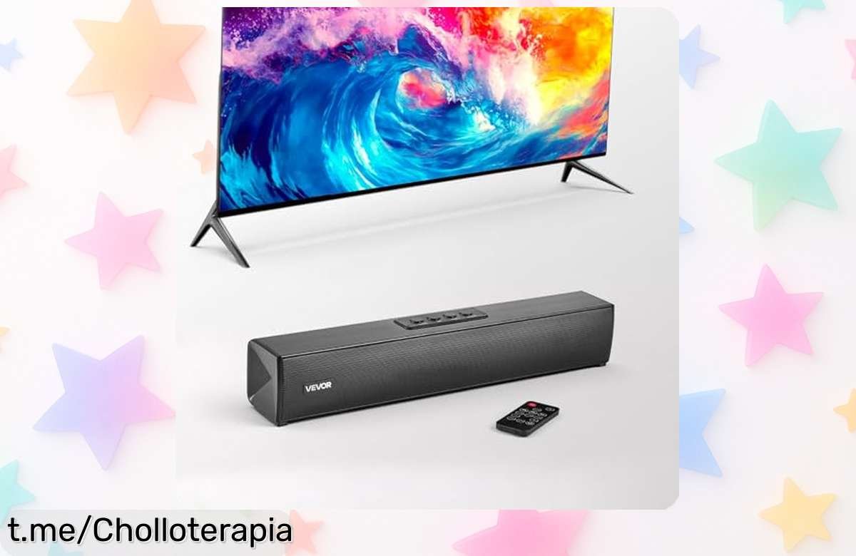 Impresionante barra de sonido VEVOR de 80 W con Bluetooth, HDMI y USB; ¡chollazo para crear tu cine en casa sin espacio y disfrutar cada momento al máximo!