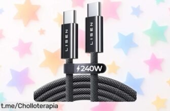Impresionante cable USB C de LISEN 240W que carga en un abrir y cerrar de ojos, cuida tu móvil y ahora a un precio loco que no puedes dejar pasar. ¡Hazlo tuyo ya!