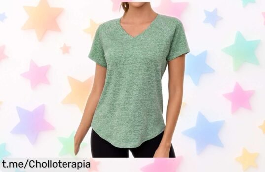 Impresionante camiseta deportiva de mujer Gyabnw que seca rápido y te mantiene fresca. ¡Aprovecha este ofertón porque entrenar segura nunca fue tan fácil!