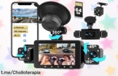 Impresionante dashcam Inefala WiFi con 4 cámaras y tarjeta SD de 64GB, un ofertón para que viajes sin sorpresas y sientas la tranquilidad en cada aventura.