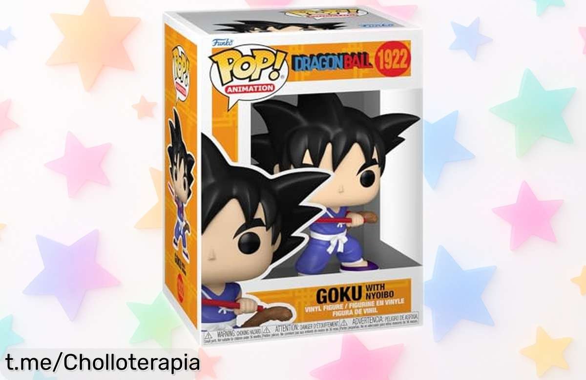 Impresionante figura Funko Pop! de Goku con Nyoibou, ¡ahora a un precio que no se puede creer y perfecta para tu colección! No te quedes sin ella, es una joya para los fans.