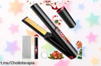 Impresionante mini plancha y rizador inalámbrico de titanio que peina sin tirones, ahora a un precio increíblemente bajo, no te lo pierdas ¡hazte con la tuya y brilla donde quieras!