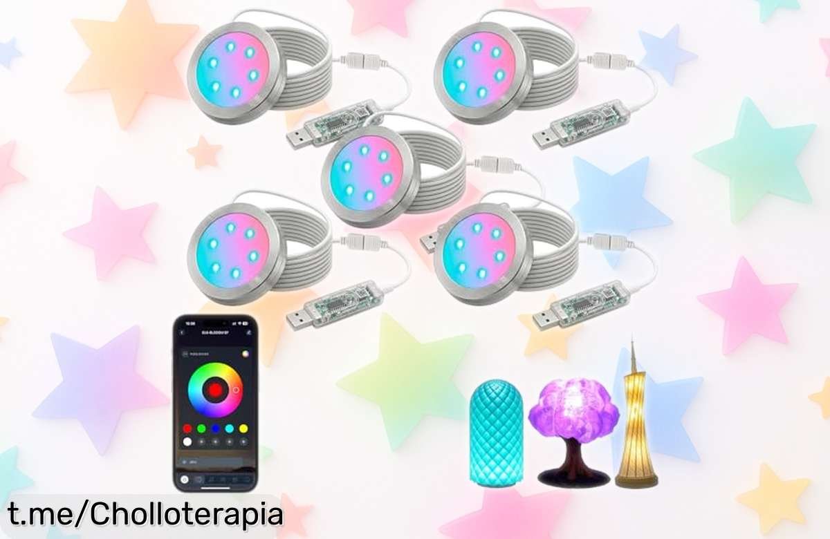 Impresionante pack de 5 lámparas LED para Bambu Lab que brillan al ritmo de la música, ¡no te lo pierdas por este precio rebajado y dale un toque mágico a tus impresiones 3D!