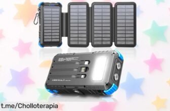 Impresionante power bank solar de 20000mAh: ¡5 dispositivos a la vez y resistencia total al agua! Aprovecha este ofertón antes que desaparezca y nunca te quedes sin energía.